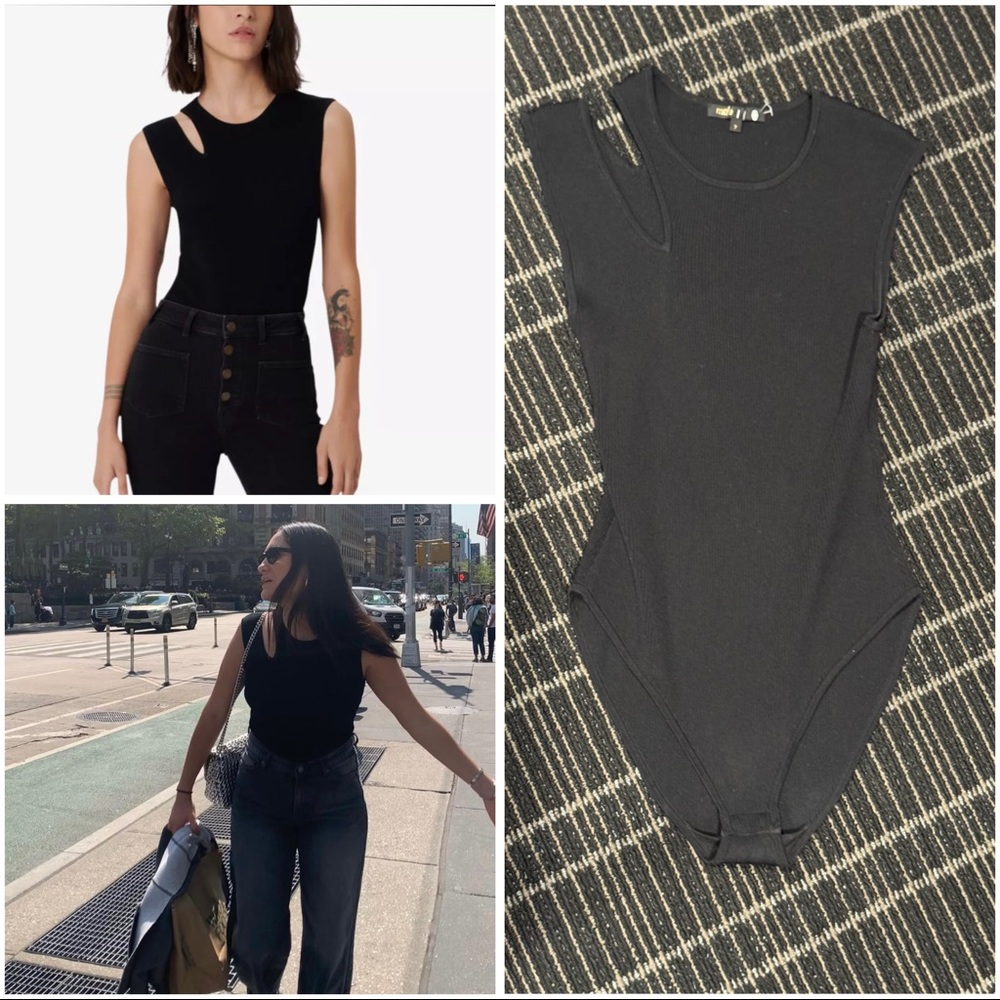 Black maje cut out bodysuit
